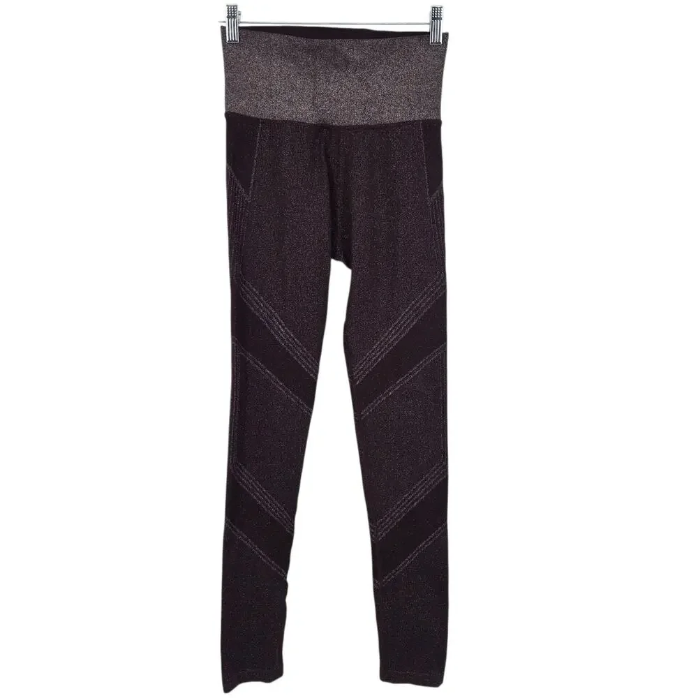 Athleta Metallic Shimmer Purple High Rise Twilight Tight Workout Leggings Size S